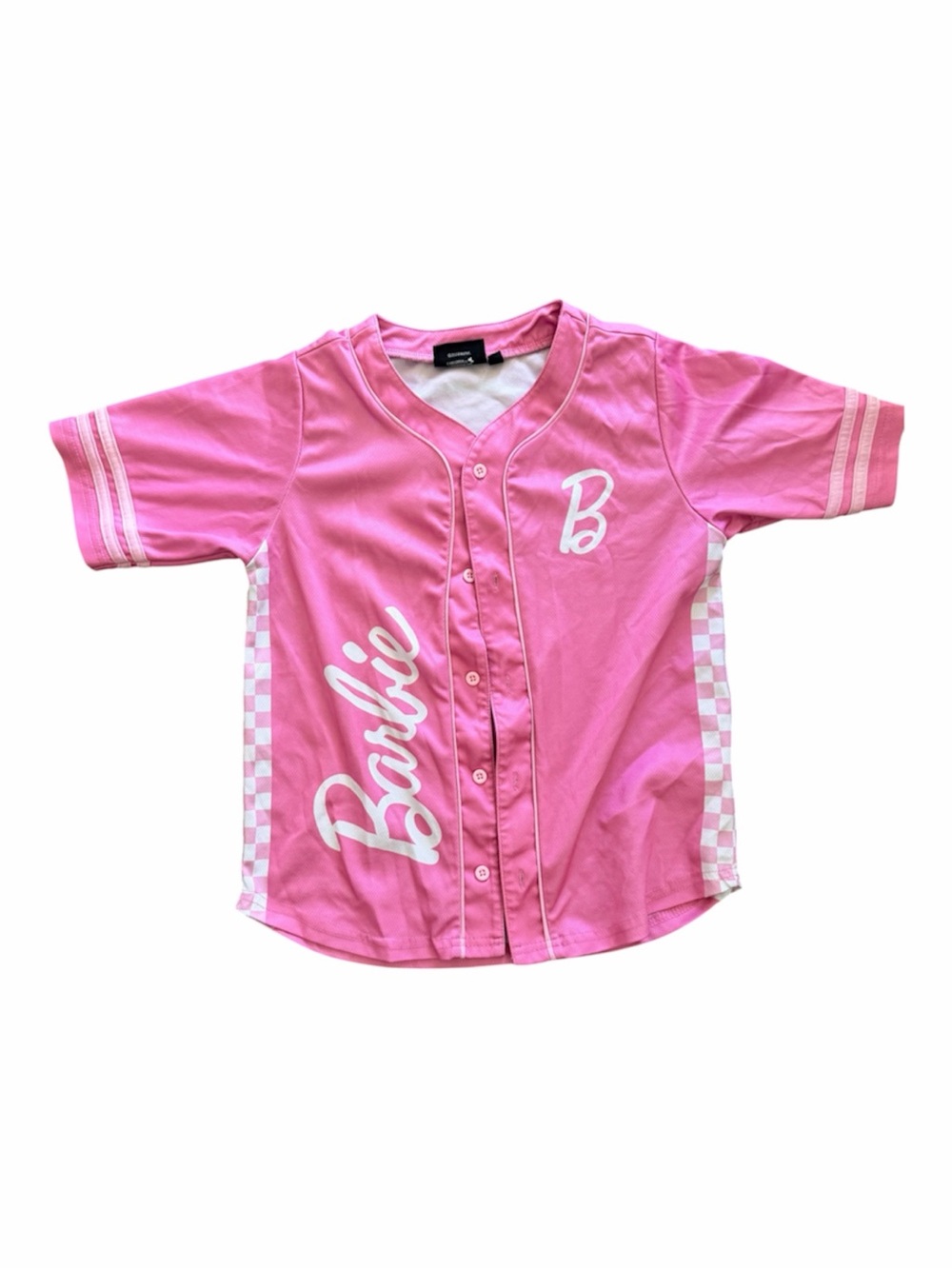 Barbie Pink Button-Up Baseball Jersey